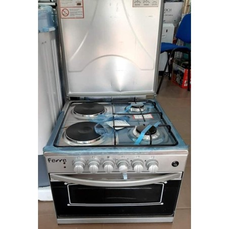 Mini cuisinière mixte de 4 foyers 2 électriques et 2 gaz avec four